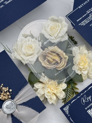 Oval Akrilik Düğün Davetiyesi