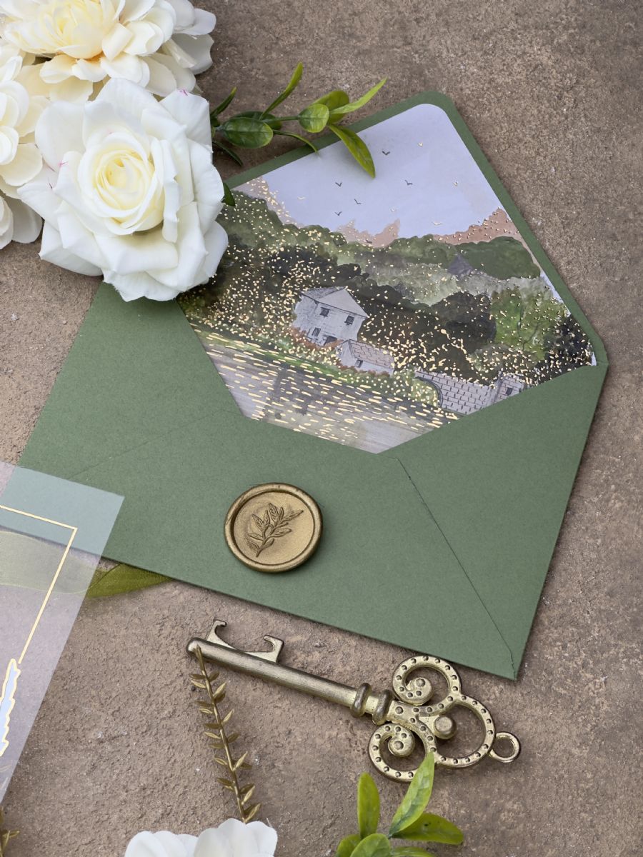 Sulu Boya Astarlı Davetiye